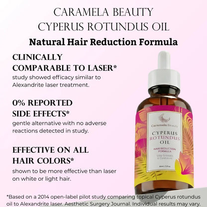 Caramela Beauty Cyperus Rotundus Oil for Natural Hair Reduction - 60ml/2oz