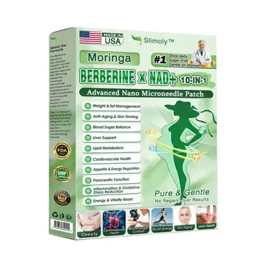 SlimolyTM Moringa & Berberine 10-IN-1 Advanced Nano Microneedle Patch