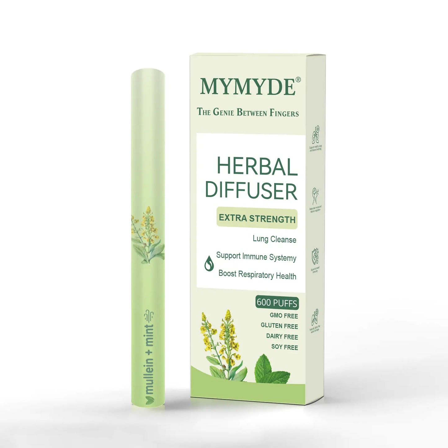 MYMYDE Thyme and mint extracts for lung detoxification and oral air freshening, herbal diffusion pen relaxation stick Solution